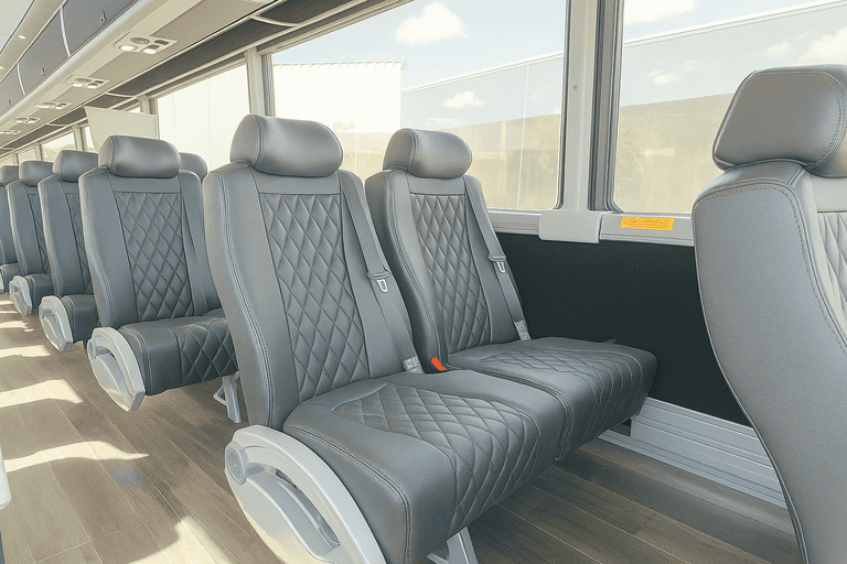 interior of Boca Raton Coach Bus Service charter bus