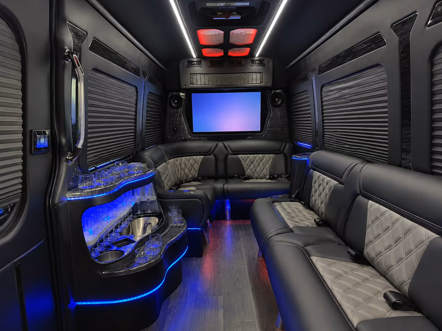 boca raton 30 passenger party bus inside